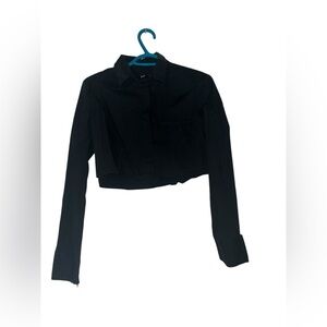 Black Cropped Button up Zara blouse🖤